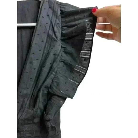 Lulu's Daydreaming‎ Of You Black Swiss Dot Button Front Mini Dress - Picture 6 of 10